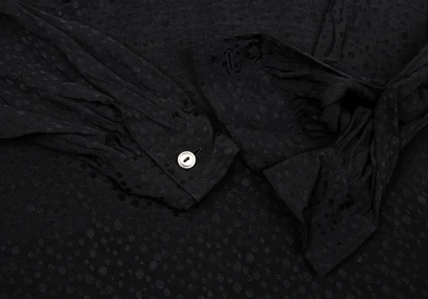Yves Saint Laurent×ALPHA CUBIC Silk Dot Jacquard Blouse & Skirt K-170247_006