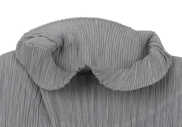 ISSEY MIYAKE Circle Embossed Neck Design Pleated T Shirt K-170252_005
