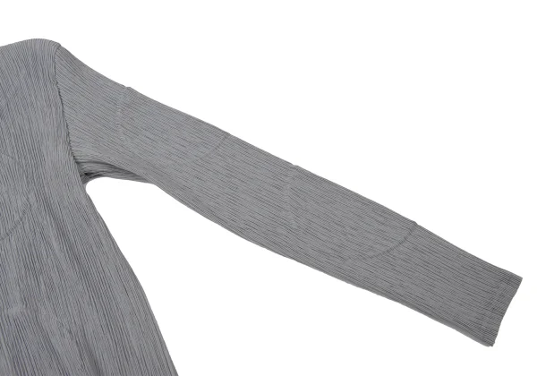 ISSEY MIYAKE Circle Embossed Neck Design Pleated T Shirt K-170252_007
