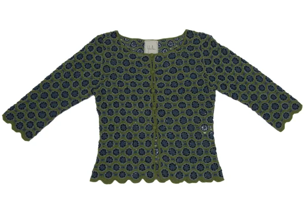 Sybilla Cotton Rayon Lace Knit Cardigan K-170255_002