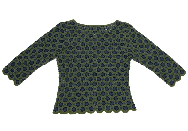 Sybilla Cotton Rayon Lace Knit Cardigan K-170255_010