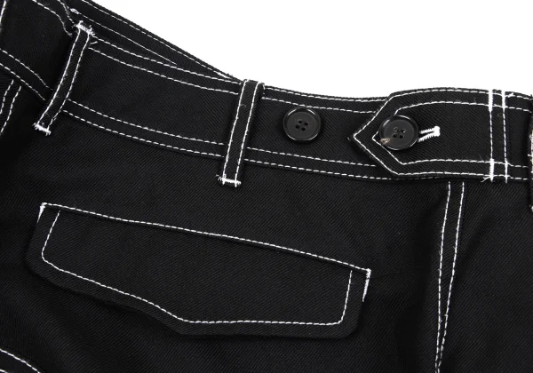 COMME des GARCONS SHIRT Poly Wool White Stitch Wide Tapered Pants K-170268_011