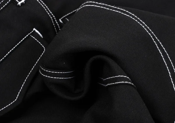 COMME des GARCONS SHIRT Poly Wool White Stitch Wide Tapered Pants K-170268_012