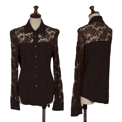 ROMEO GIGLI Floral Lace Switching Shirt
