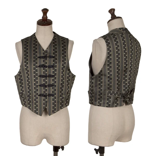 ROMEO GIGLI Silk Poly Stripe Dot Vest Navy,Beige 9AT K-170284_001