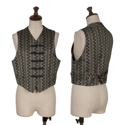 ROMEO GIGLI Silk Poly Stripe Dot Vest