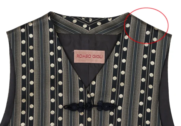 ROMEO GIGLI Silk Poly Stripe Dot Vest K-170284_003