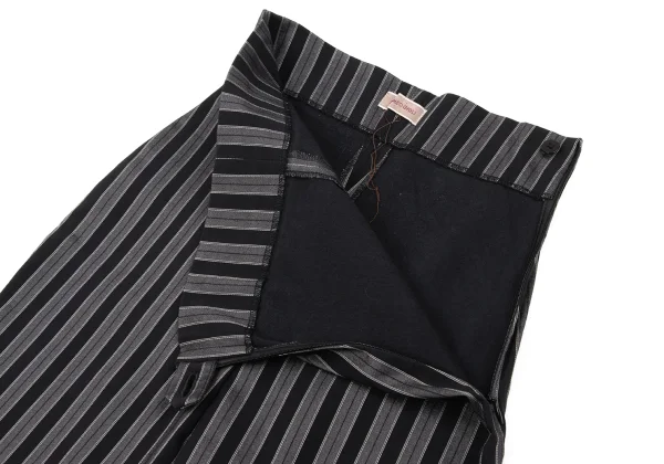 ROMEO GIGLI Cotton Blend Stretch Stripe High-waist Pants K-170287_003