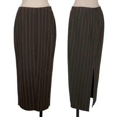 ROMEO GIGLI Wool Nylon Stretch Striped Skirt