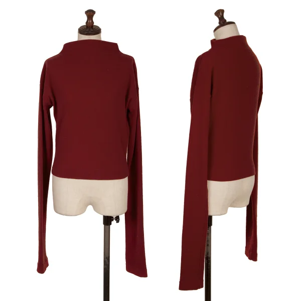 gigli Wool Nylon Turtleneck Rib Knit Top Red 38 K-170291_001