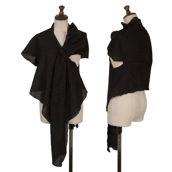 Yohji Yamamoto NOIR Stretch Neck Stole Design Top Black 3 K-170293_001