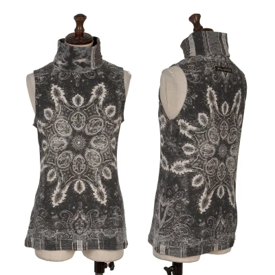 JPG by GAULTIER Patterned Turtleneck Sleeveless Top