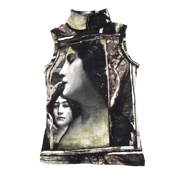 Jean Paul GAULTIER FEMME Face Print Turtleneck Sleeveless Top K-170295_002