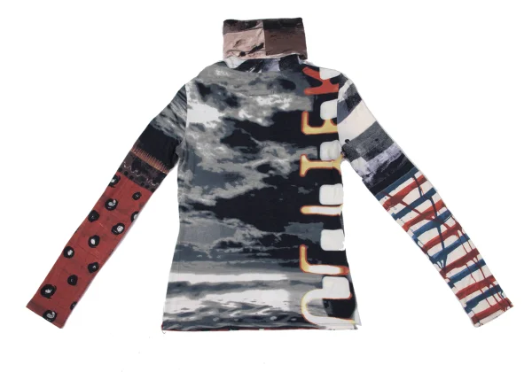 Jean Paul GAULTIER FEMME Multi Print Turtleneck Stretch T Shirt K-170296_015
