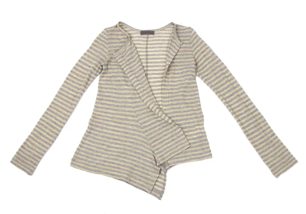 Yohji Yamamoto NOIR Wool Cotton Striped Buttonless Cardigan K-170298_002