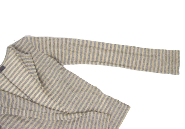 Yohji Yamamoto NOIR Wool Cotton Striped Buttonless Cardigan K-170298_004