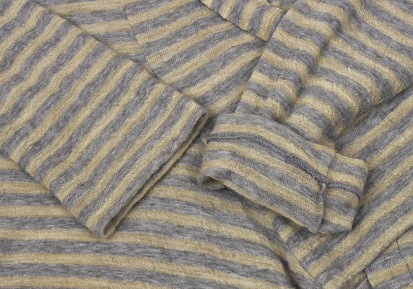 Yohji Yamamoto NOIR Wool Cotton Striped Buttonless Cardigan K-170298_005
