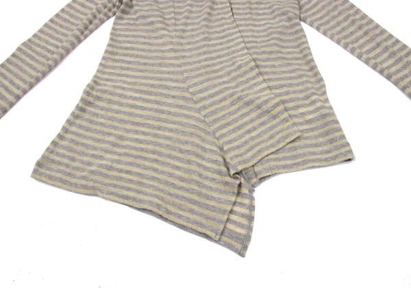Yohji Yamamoto NOIR Wool Cotton Striped Buttonless Cardigan K-170298_006