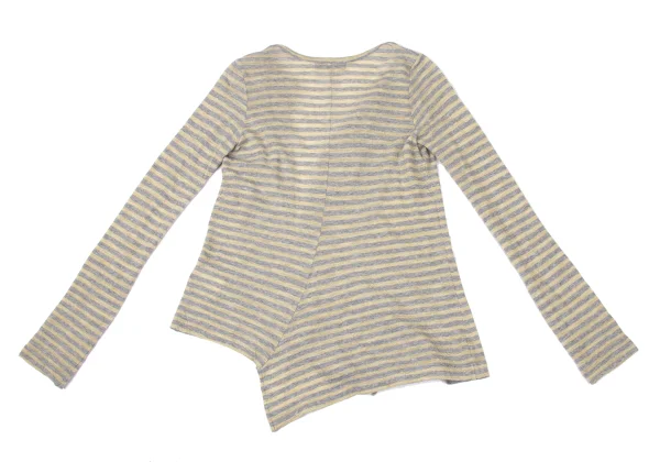 Yohji Yamamoto NOIR Wool Cotton Striped Buttonless Cardigan K-170298_008