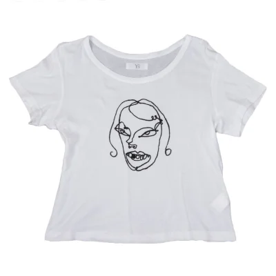Y's Drawing Face Print T Shirt