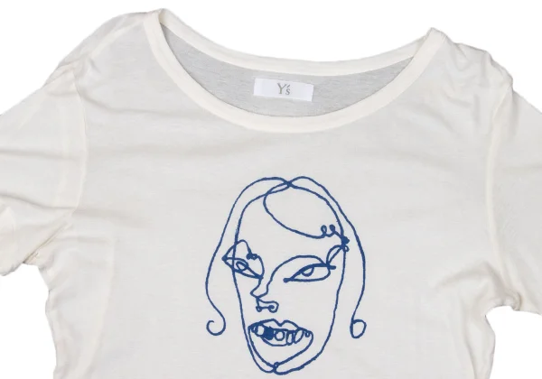Y's Drawing Face Print T Shirt K-170300_002