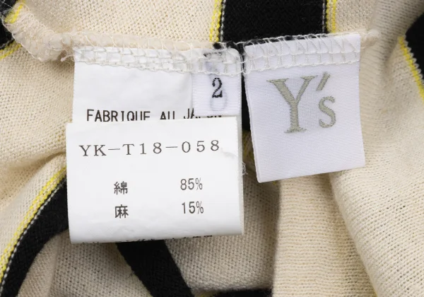 Y's Cotton Linen Striped T-shirt K-170301_014