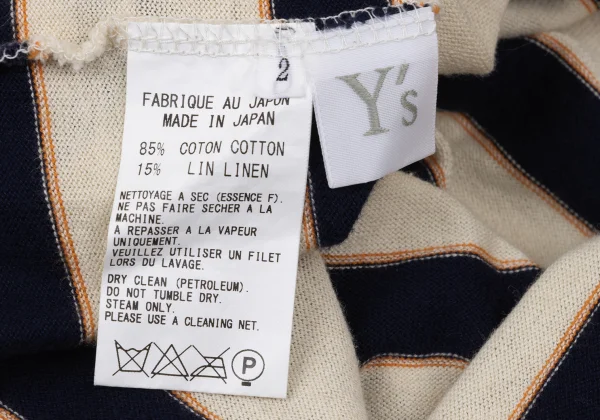 Y's Cotton Linen Striped T-shirt K-170302_012