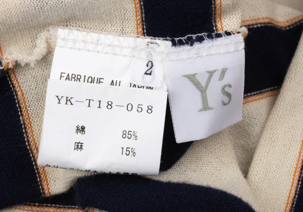 Y's Cotton Linen Striped T-shirt K-170302_013