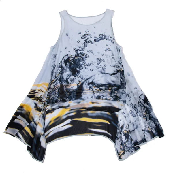 Y's Cupro Water Transfer Print Flare Tank Top K-170303_002
