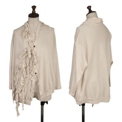 Y's Cotton Blend Frill Cardigan