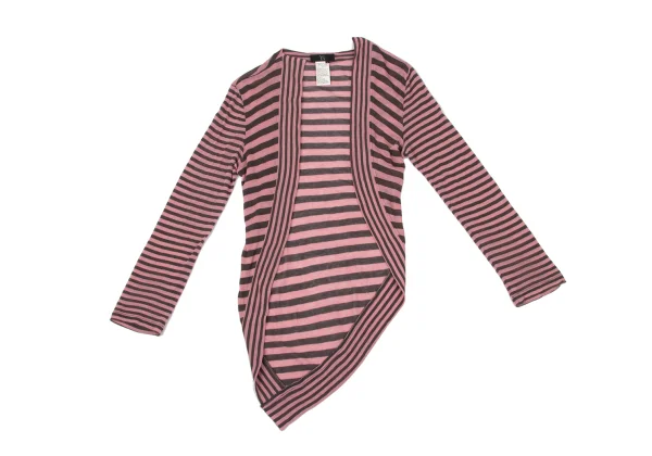 Y's Cotton Wool Stripe Buttonless Cardigan K-170308_002