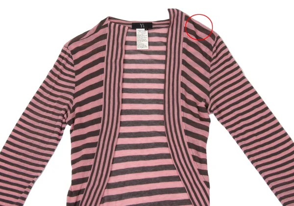 Y's Cotton Wool Stripe Buttonless Cardigan K-170308_003