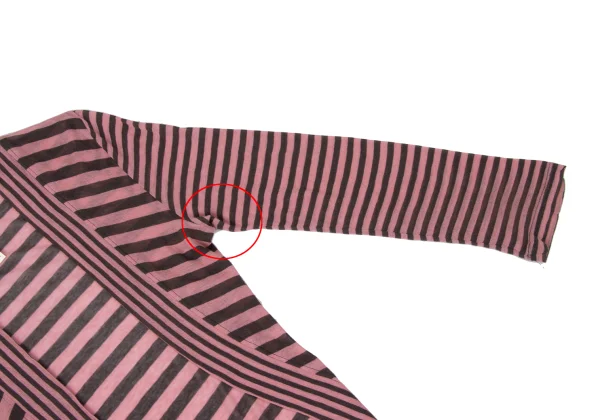 Y's Cotton Wool Stripe Buttonless Cardigan K-170308_006