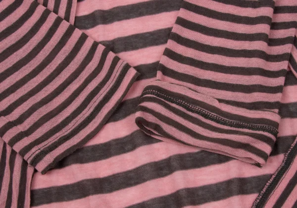 Y's Cotton Wool Stripe Buttonless Cardigan K-170308_008