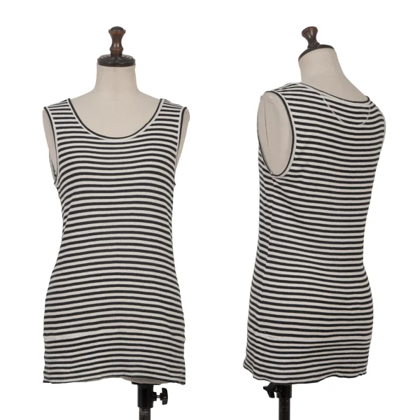 Y's for living Cotton Stripe Tank Top Black,White S-M K-170311_001