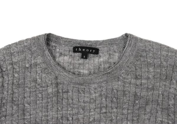 Theory Alpaca Silk Side Button Cable Knit Top K-170327_005
