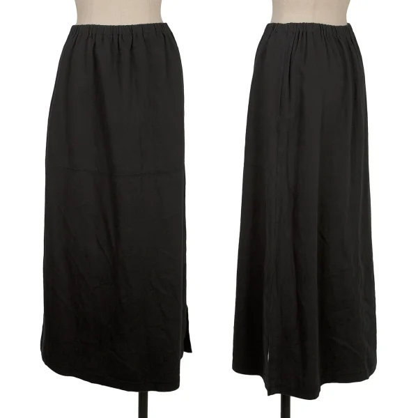 Plantation Cotton Stitch Switching Skirt Navy M K-170331_001