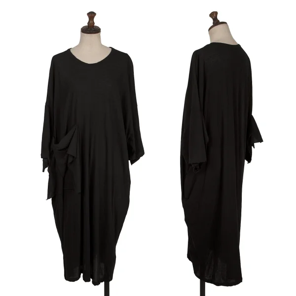 Y's Pocket Paste Short Sleeve Dress Black 2 K-170334_001