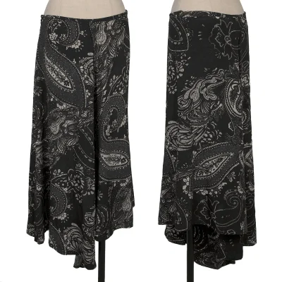 Yohji Yamamoto NOIR Silk Paisley Asymmetrical Pants
