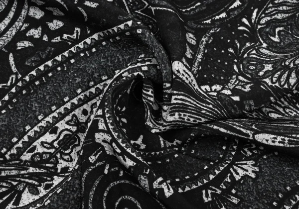 Yohji Yamamoto NOIR Silk Paisley Asymmetrical Pants K-170336_010