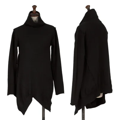 Yohji Yamamoto NOIR Wool Asymmetrical Turtleneck Knit Sweater