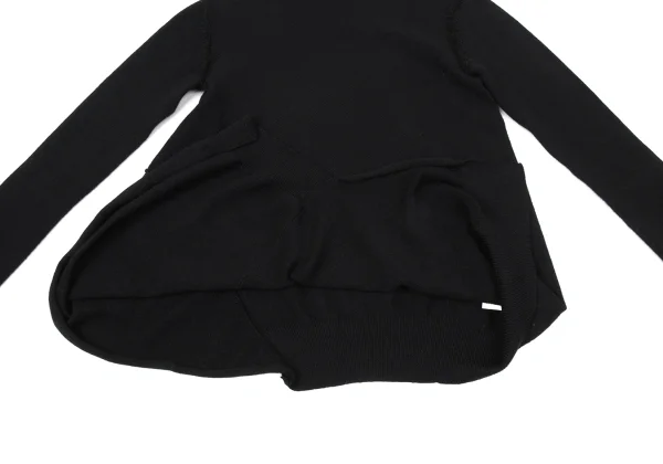 Yohji Yamamoto NOIR Wool Asymmetrical Turtleneck Knit Sweater K-170337_010