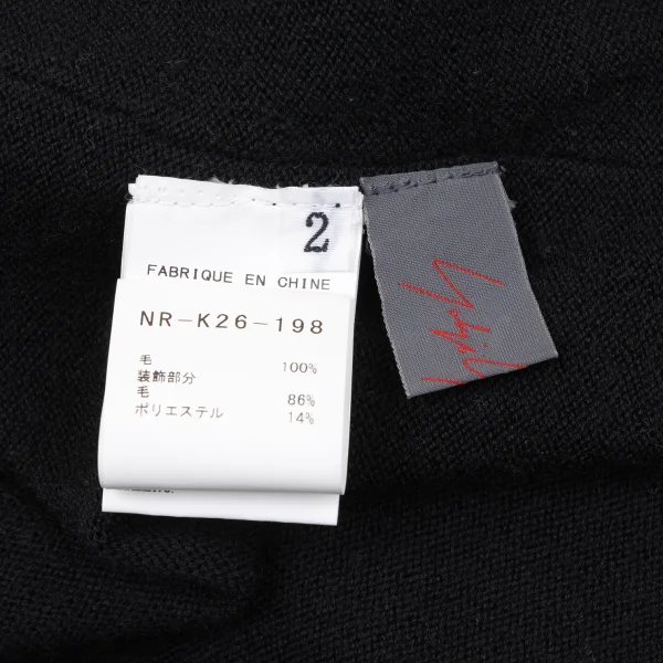 Yohji Yamamoto NOIR Wool Asymmetrical Turtleneck Knit Sweater K-170337_015