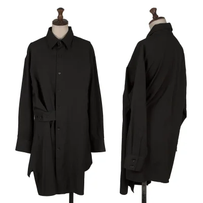 Yohji Yamamoto NOIR Wool Gabardine Button Design Shirt