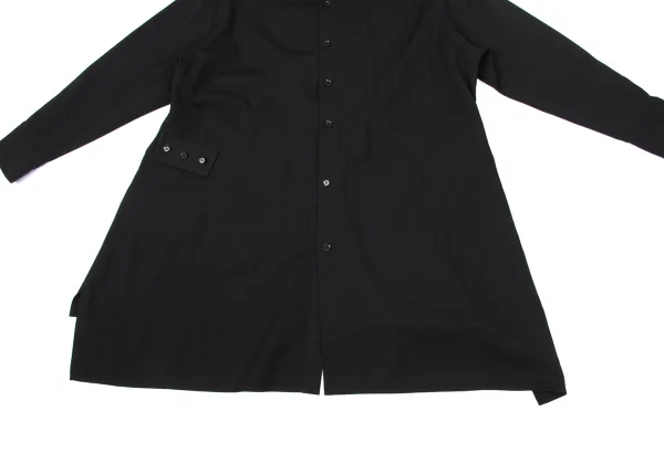 Yohji Yamamoto NOIR Wool Gabardine Button Design Shirt K-170338_010