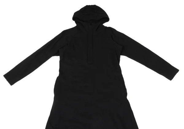 Yohji Yamamoto NOIR Wool Blend Half-zip Hooded Knit Dress K-170341_003