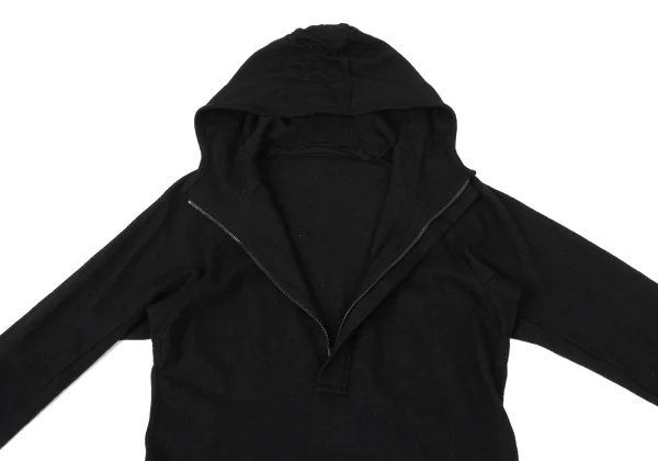 Yohji Yamamoto NOIR Wool Blend Half-zip Hooded Knit Dress K-170341_006
