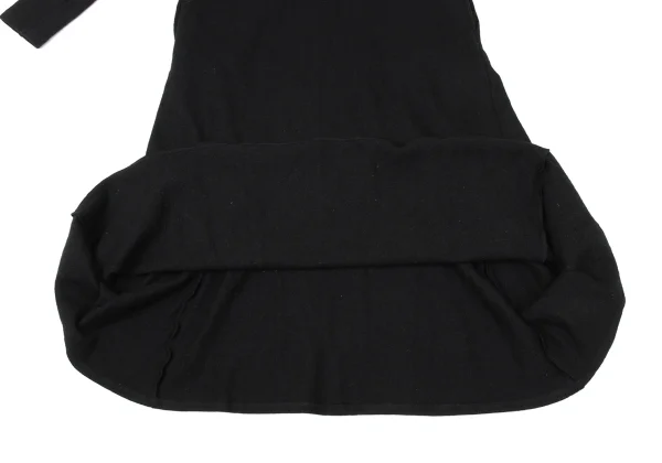 Yohji Yamamoto NOIR Wool Blend Half-zip Hooded Knit Dress K-170341_011