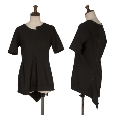 Yohji Yamamoto FEMME White Stitching Switching Asymmetrical T-shirt