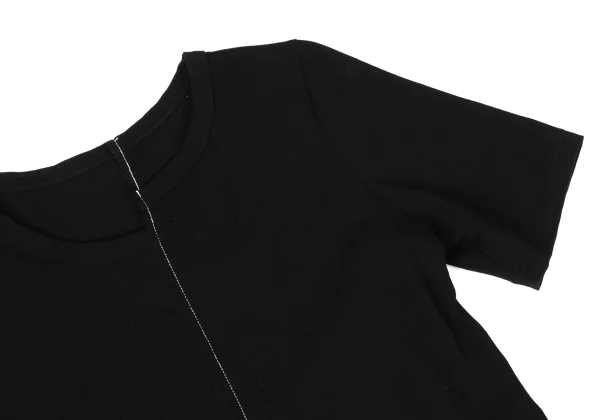 Yohji Yamamoto FEMME White Stitching Switching Asymmetrical T-shirt K-170343_005